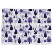 Lila Schneehunger im Wald Große Geschenktüte (Rückseite)