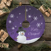 Lila Schneemann Winter Szene Weihnachtsbaumrock Polyester Weihnachtsbaumdecke