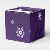 Lila Schneemann Winterlandschaft Weihnachtsgeschen Geschenkschachtel (Vorderseite)