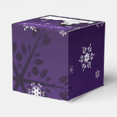 Lila Schneemann Winterlandschaft Weihnachtsgeschen Geschenkschachtel (Rückseite)