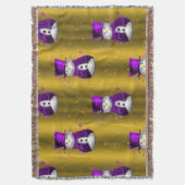 Lila Schneemann zu Weihnachten Decke (Vorderseite Vertikal)