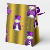 Lila Schneemann zu Weihnachten Geschenkschachtel (Rückseite)