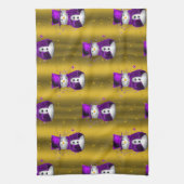 Lila Schneemann zu Weihnachten Geschirrtuch (Vertikal)