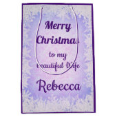 Lila Schneename Ehefrau Weihnachten Mittlere Geschenktüte (Vorderseite)