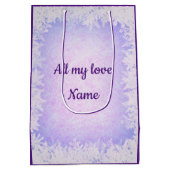 Lila Schneename Ehefrau Weihnachten Mittlere Geschenktüte (Rückseite)