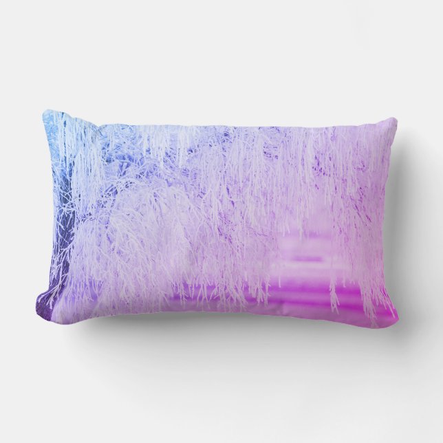 Lila Schneeszene Lendenkissen (Vorderseite)