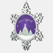 Lila Schneeweihnachtsbaum Snowflake Ornament (Rechts)