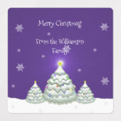 Lila Schneeweihnachtsgebäck Etiketten (Design 1)