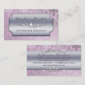 Lila schneidige Damast-Mode/Innenarchitektur Visitenkarte (Vorne/Hinten)