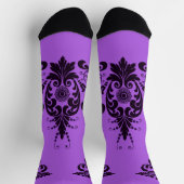 lila Schnörkelmuster Socken (Oben)