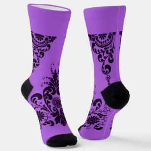 lila Schnörkelmuster Socken