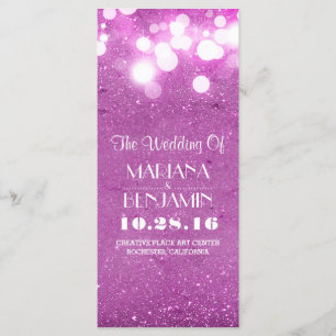 lila Schnur des Glitterschimmers beleuchtet Programm