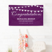 Lila | Schnur des Licht-Glückwunsch-Absolvent Banner (Insitu)