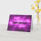 Lila Schock Abstrakt Geburtstag Karte (Gelbe Blume)