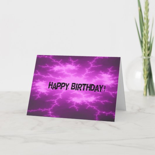 Lila Schock Abstrakt Geburtstag Karte (Vorderseite)