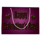 Lila Schokoladeglücklicher Valentine Große Geschenktüte (Rückseite)