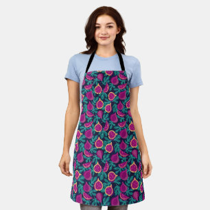 lila schönes Feigenmuster blau Schürze
