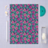 lila schönes Feigenmuster blau Seidenpapier (Handwerk)