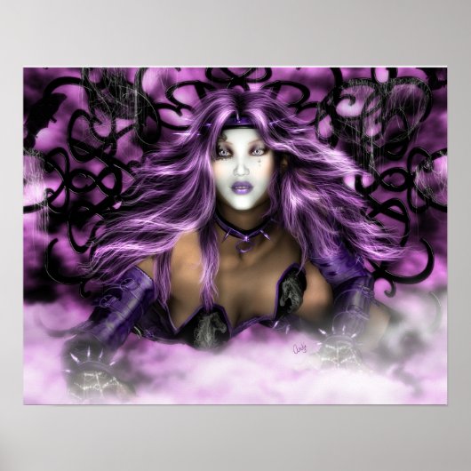 Lila Schönheit - Fantasy Art Print Poster (Vorne)