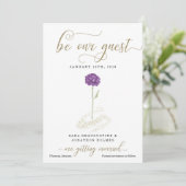 Lila Schönheit und Bestie Save the Date Einladung (Stehend Vorderseite)