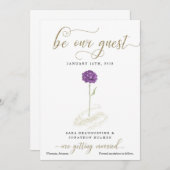 Lila Schönheit und Bestie Save the Date Einladung (Vorne/Hinten)