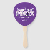 Lila School Pride Mascot Name Hand Fan Fächer (Vorderseite)