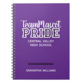Lila School Pride Mascot Name Notebook Notizblock (Vorderseite)