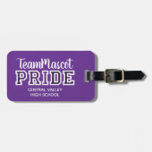 Lila School Prix Mascot Name Gepäckmarke Gepäckanhänger (Vorderseite horizontal)