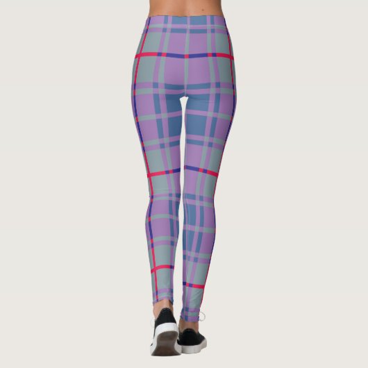 Lila schottisch Kariert Leggings (Rückseite)