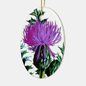 Lila schottische Garten-Distel Keramik Ornament (Links)