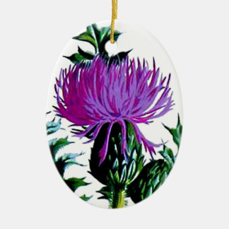 Lila schottische Garten-Distel Keramik Ornament