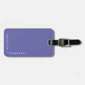 Lila Schreibmaschinenkennzeichen Gepäckanhänger (Vorderseite horizontal)