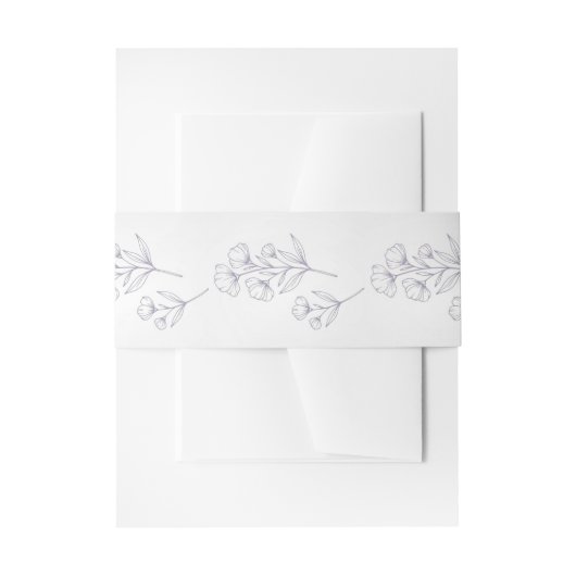 Lila Schrift Line Art Bauchbinde Einladungsbanderole (Vorderseite Beispiel)