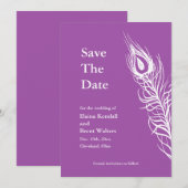 Lila Schütteln Sie Ihre Schwanz Feathers Save the Date (Vorne/Hinten)