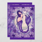 Lila Schwangerschaft Meerjungfrau von Renee Dankeskarte (Vorne/Hinten)