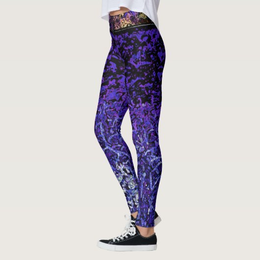 Lila, schwarz, blau leggings (Links)