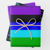 Lila, schwarz, blau und grün geschenkpapier set (Beispiel)