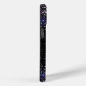 Lila Schwarz-Bürstenmetall-Glitzer-Monogramm Case-Mate iPhone Hülle (Rückseite / Rechts)