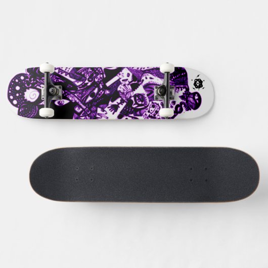 Lila Schwarz Cool Skateboard (Horizontal)