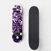 Lila Schwarz Cool Skateboard (Vorderseite)