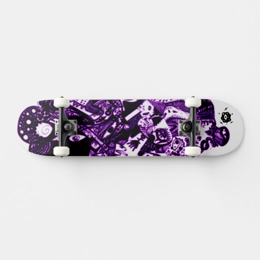 Lila Schwarz Cool Skateboard (Horizontal)