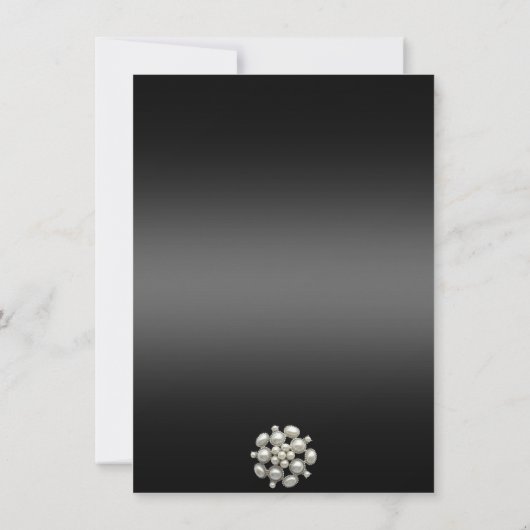 Lila/schwarz Damask & Pearl Sweet16 Einladung (Rückseite)