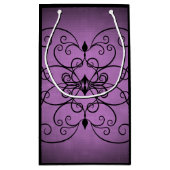 Lila Schwarz-Design Kleine Geschenktüte (Rückseite)