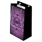 Lila Schwarz-Design Kleine Geschenktüte (Rückseite Schrägansicht)