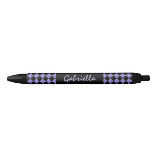 Lila Schwarz-Diamant-Muster Personalisierter Ink-P Kugelschreiber