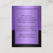 Lila, schwarz-florale Herzverschlusskarte Begleitkarte (Rückseite)