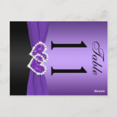 Lila, schwarz gegliederte Herzkarte Tischnummer Po (Rückseite)