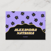 Lila Schwarz Gelb Y2K Blume Handgefertigte Kleidun Visitenkarte (Vorderseite)
