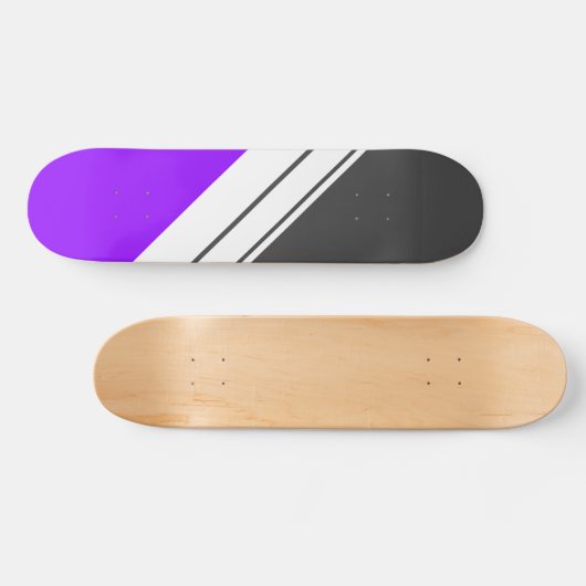 Lila schwarz-gelbe Diagonalstreifen Skateboard (Horizontal)