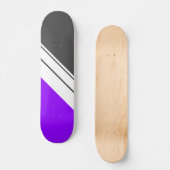 Lila schwarz-gelbe Diagonalstreifen Skateboard (Vorderseite)